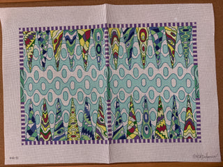 BGB-01 Backgammon Board Canvas – Pucci – turquoise, periwinkles, limes & violet