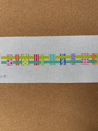 BL-01 Belt – Woven Ribbons – pastels on white