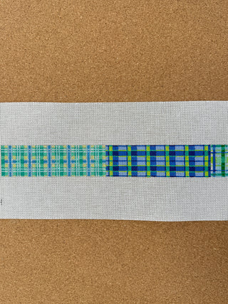 BL-04 Belt – Madras Patchwork – blues & greens