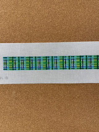 BL-10 Belt – Madras Single Pattern – cobalt blue, turquoise, greens & white