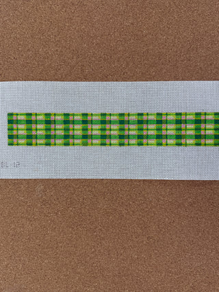 BL-12 Belt – Madras Single Pattern – greens, soft lime & pink