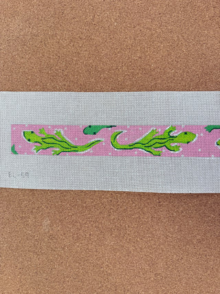 BL-59 Belt – Lilly-inspired Alligators & Polka Dots – pink & greens