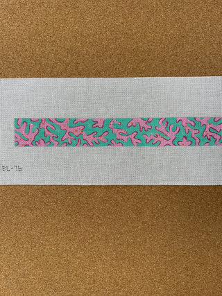 BL-76 Belt – Lilly-inspired Coral – fuchsia on bright Caribbean