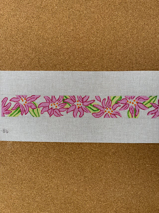 BL-86 Belt – Lilly-inspired Dahlias – hot pinks & limes on white