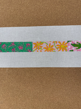 BL-47 Belt – Lilly-inspired Patchwork – pinks & greens w/ tangerine & yellow