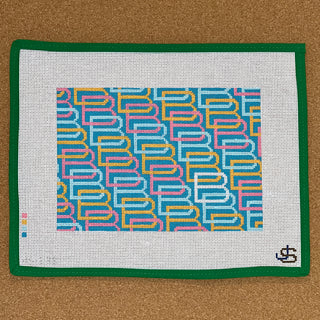 B  Letter Clutch - Turquoise Orange Pink