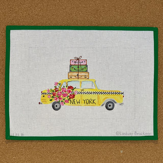 New York Yellow Cab with Suitcases & Flowers