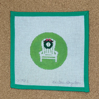 Adirondack Chair with Wreath on Green