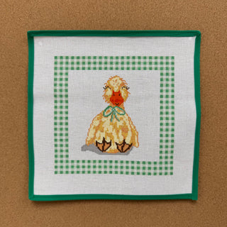 Duck Lovey with Green Gingham Border