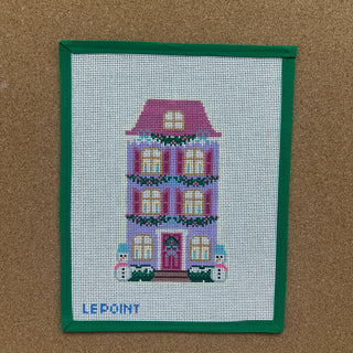 Christmas Village Purple Row House