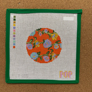 Floral Vine Round - Orange