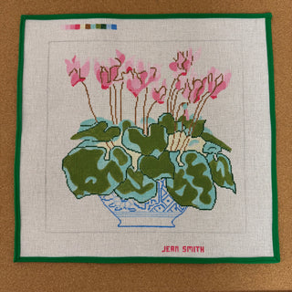 Cyclamen in Blue Bowl