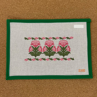 Pink Block Print Flowers