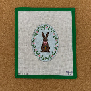 Blue Chocolate Bunny Oval
