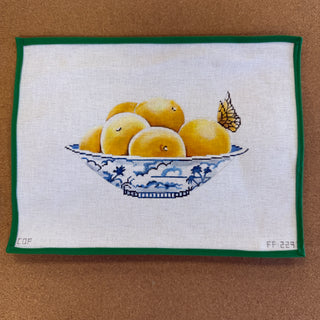 Oranges in Blue Vase