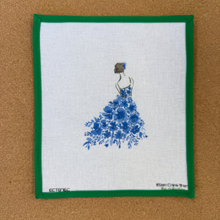 Lady with Blue Flowers
