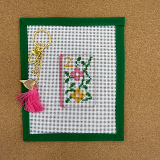 Floral Mahj Tile Bag Charm