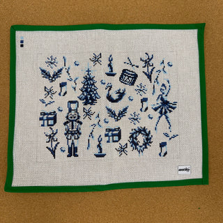 Nutcracker Toile Blue and White Tray/ Pillow