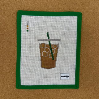 Iced Coffee with Green Straw