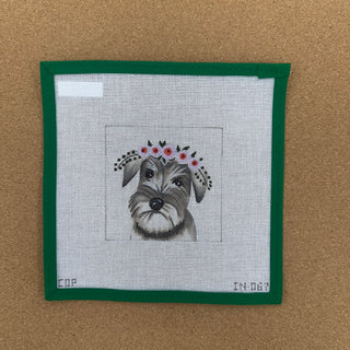 Schnauzer with Floral Crown
