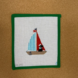 Black Lab in Sailboat