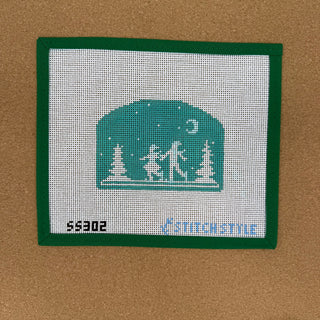 Mint Green Figure Skaters Silhouette