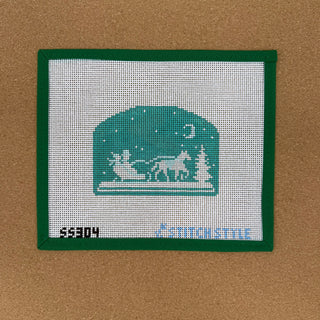 Mint Green Horse Drawn Carriage Silhouette