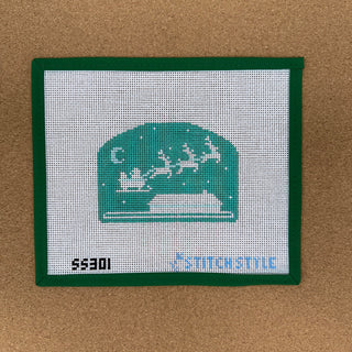 Mint Green Flying Santa Silhouette