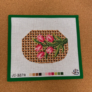 Tulips Kiss Lock Bag - Basketweave