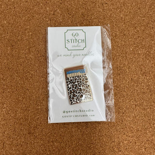 Blue Leopard Print Matchbox Needle Minder