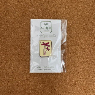 Pink Palm Tree Mahjong Tile Needle Minder