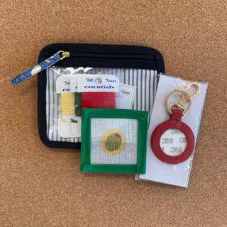 Olive Leather Key Fob Kit