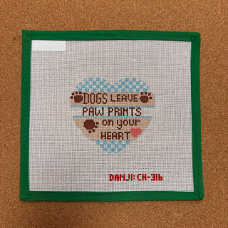 Dog Blue Checkered Heart