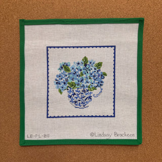 Blue & White Teacup with Hydrangeas