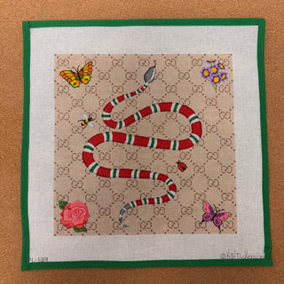 Designer Scarf Series - Gucci Inspired Snake & Flowers
