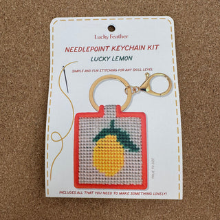 Lemon Needlepoint Charm/Keychain Kit
