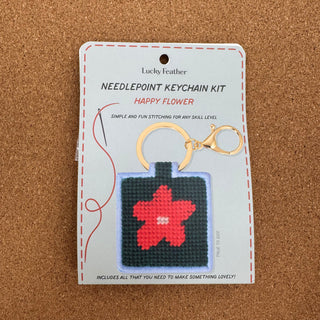 Flower Needlepoint Charm/Keychain Kit