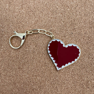 Scallop Heart Enamel Charm