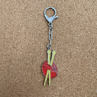 Knitting Enamel Charm