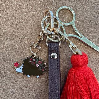 Floral Hedgehog Enamel Charm