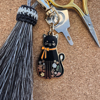 Black Cat Enamel Charm