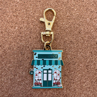 Coffee Shop Enamel Charm