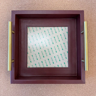 Chocolate Square Self-Finishing Leather Tray