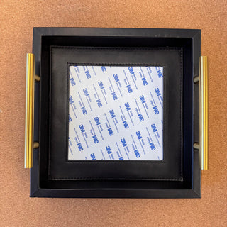Black Square Self-Finishing Leather Tray