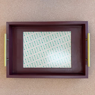 Chocolate Rectangle Self-Finishing Leather Tray