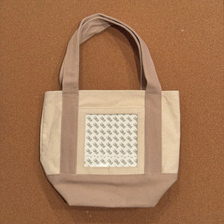 Small Self Finishing Tote Bag - Natural/Taupe