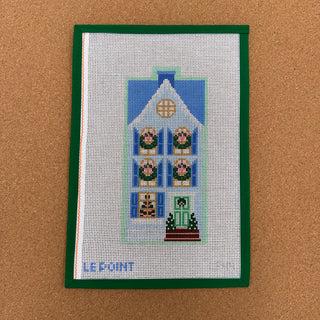 Christmas Village Blue Row House