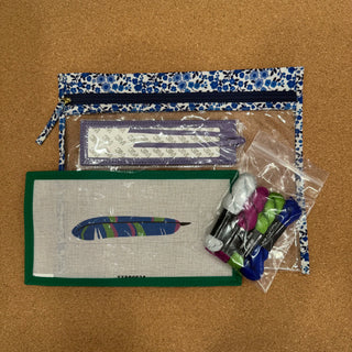 Blue Feather Leather Bookmark Kit