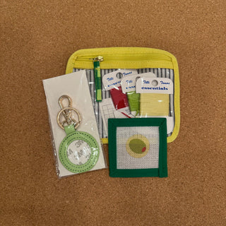 Olive Leather Key Fob Kit