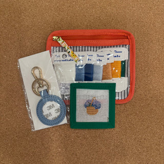 Hydrangea Basket Leather Key Fob Kit